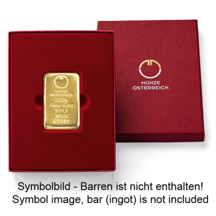 Barrenverpackung 250 Gramm Goldbarren